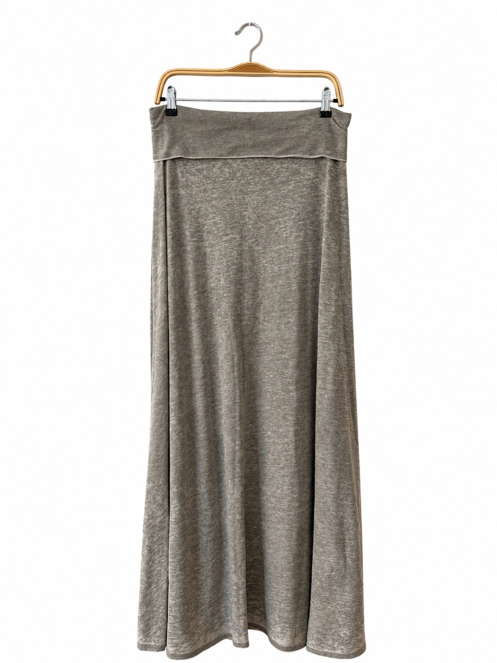 Torn by Ronny Kobo Fold-Over Waist Maxi Skirt - Heather Taupe